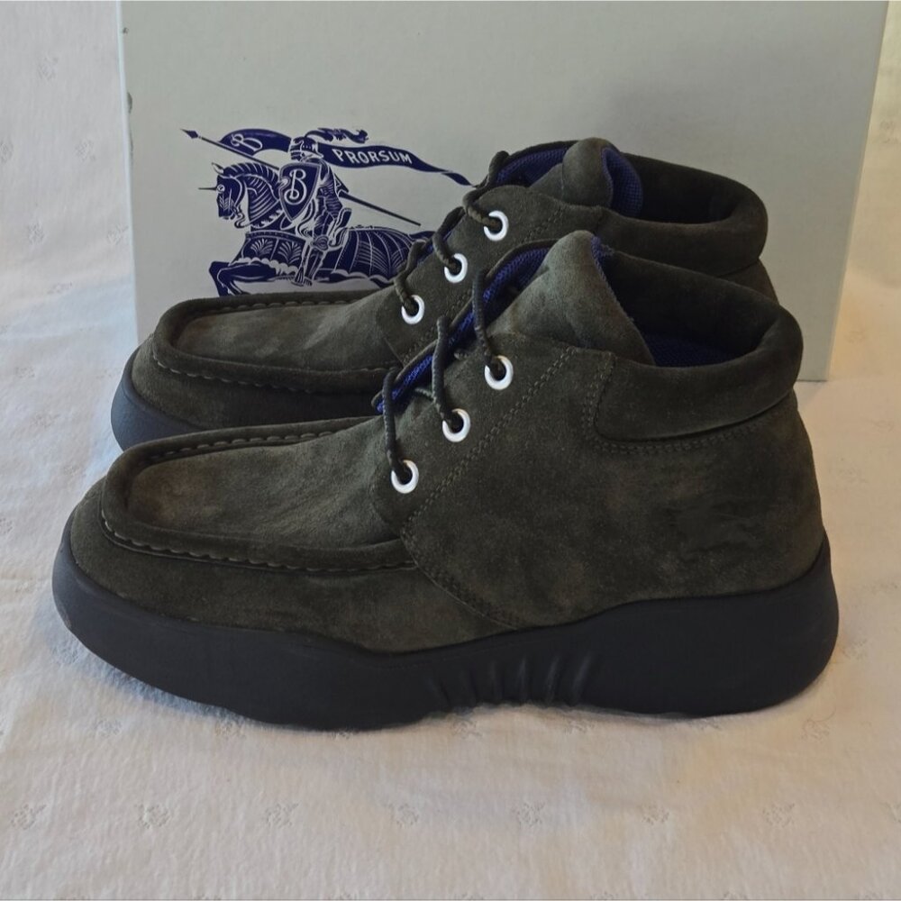 NIB Burberry Olive (Loch) Chukka Lace-Up Square Toe Boots Size 40 - Picture 4 of 7